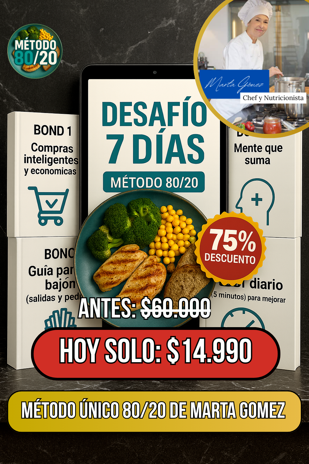 Bajá a 100 (o menos) tu Azúcar en un Mes - Método 80/20 creado por Marta Gómez